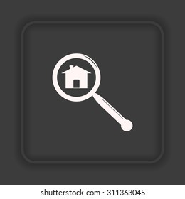 Search house. Magnifying glass. Search. icon. vector design