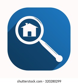 Search house. Magnifying glass. Search. icon. vector design