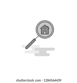 Search house Web Icon. Flat Line Filled Gray Icon Vector