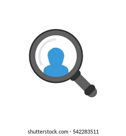 Search human flat icon. human silhouette and magnifier.