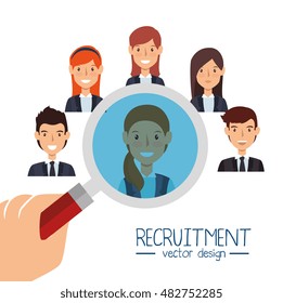 search human resources recruit design isolated