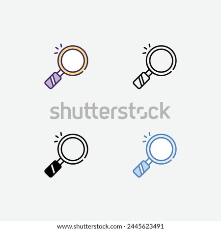 Search icon in 4 different style vector stock illustration.