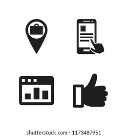 search icon. 4 search vector icons set. browser, smartphone app and like icons for web and design about search theme