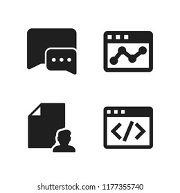 search icon. 4 search vector icons set. browser, file and employment communication icons for web and design about search theme