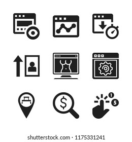 search icon. 9 search vector icons set. pay per click, browser and searching for money icons for web and design about search theme