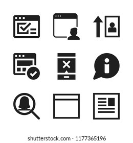 search icon. 9 search vector icons set. browser, file and magnifying glass icons for web and design about search theme