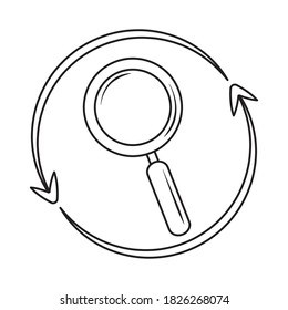 search icon, arrows browser refresh vector illustration line style