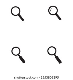 A search icon available on Shutterstock is a simple yet highly functional graphic design asset, various styles such as flat, minimalist, often depicted with a magnifying glass as the central element.