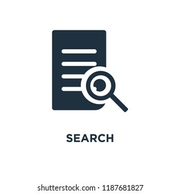 Search icon. Black filled vector illustration. Search symbol on white background. Can be used in web and mobile.