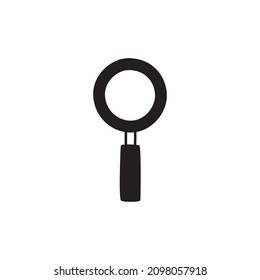Search Icon in black flat glyph, filled style isolated on white background