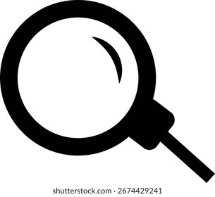 Icono de Búsqueda en estilo plano negro, paquete de símbolos de lupa, herramienta de Explore de búsqueda de zoom, aislado en fondo transparente, elemento de diseño de glifo de contorno.