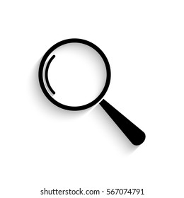 Search icon - black vector illustration with  shadow