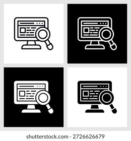 Icono de Búsqueda con fondo blanco y negro