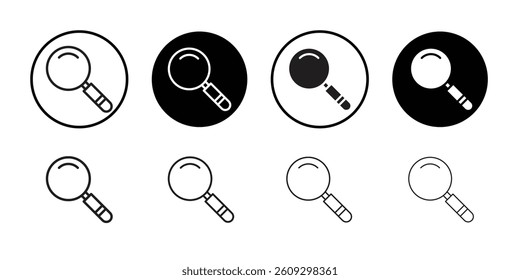Search icon Black and white logo