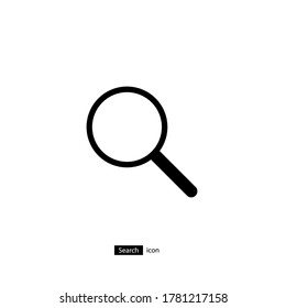 Search Icon. Black And White Vector Illustration Of A Magnifier. EPS 10