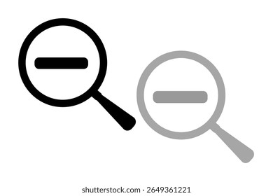 Search icon book, minus, plus, vector illustration, magnifying glass symbol, search icon clip art , zoom in and zoom out symbol, Magnifying glass sign isolated.