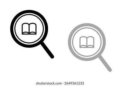 Search icon book, minus, plus, vector illustration, magnifying glass symbol, search icon clip art , zoom in and zoom out symbol, Magnifying glass sign isolated.