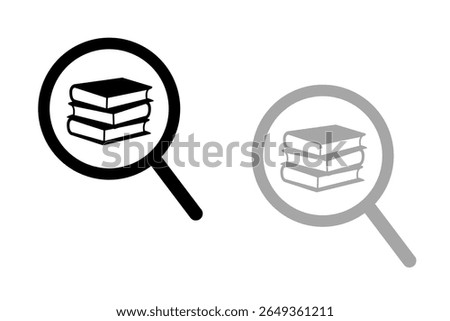 Search icon book, minus, plus, vector illustration, magnifying glass symbol, search icon clip art , zoom in and zoom out symbol, Magnifying glass sign isolated.