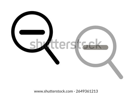 Search icon book, minus, plus, vector illustration, magnifying glass symbol, search icon clip art , zoom in and zoom out symbol, Magnifying glass sign isolated.