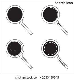 Suchsymbol - durchsuchen, Schleife, flach, einfach, Kreis