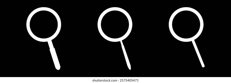  Search icon button - magnifying glass loupe sign symbol, magnifier icon on white background.