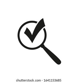 Search icon  with check mark vector 