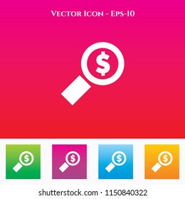 Search  Icon in Colored Square box. eps-10