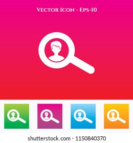 Search  Icon in Colored Square box. eps-10