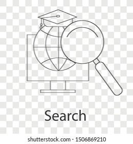 Search icon concept on transparency background. Flat vector illustration use for your web page