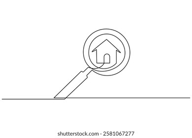 Search icon continuous one line drawing and minimalist business style isolate outline vector icon