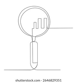 Search  icon   continuous one line drawing of outline vector illustration