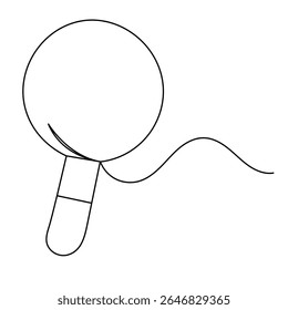 Search  icon   continuous one line drawing of outline vector illustration