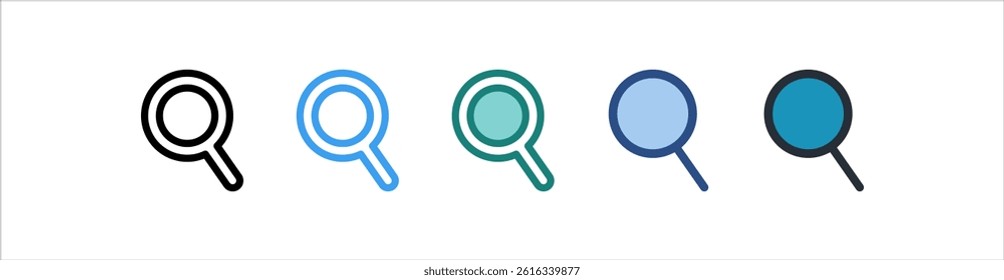 Search Icon In Different Style Vector