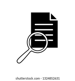 search icon. document icon. search in document sign. 