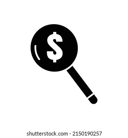 Search icon with dollar. solid icon style. suitable for currency symbol, business. simple design editable. Design template vector