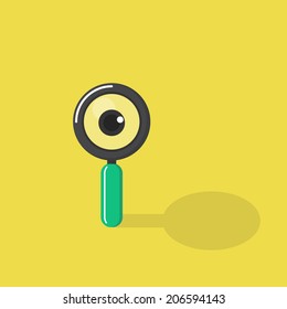 Search Icon with eye. Vector Illustration