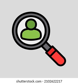 Search icon in filled line style about social media, use for website mobile app presentation
