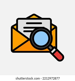 Search icon in filled line style about email, use for website mobile app presentation