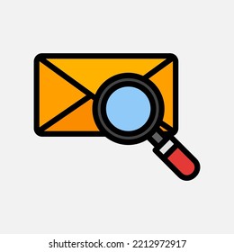 Search icon in filled line style about email, use for website mobile app presentation