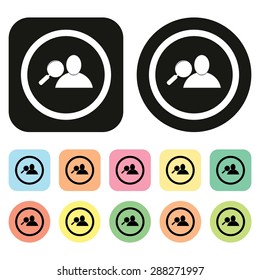 Search icon. Find icon. Search contact icon. Tool bar icon. Vector