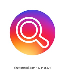 Search icon. Find. Look for. Magnifying glass outline style sign. Zoom icon