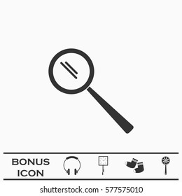 Search icon flat. Black pictogram on white background. Vector illustration symbol and bonus button