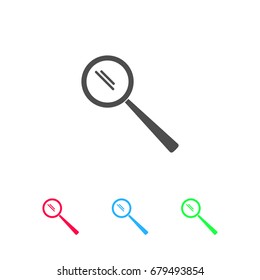 Search icon flat. Color pictogram on white background. Vector illustration symbol and bonus icons