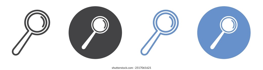 Search icon flat line symbol set.