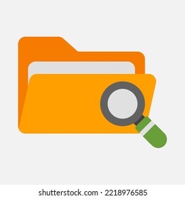 Search icon in flat style about folders, use for website mobile app presentation