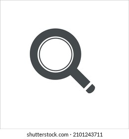 icono de búsqueda de estilo plano. Icono de cristal de ampliación para diseño de símbolos y sitios web. Concepto creativo, ilustración vectorial, sobre un fondo blanco