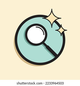 Search icon flat vector pastel illustration. magnifying glass element