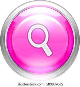 SEARCH icon glossy realistic vector button