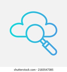 Search icon in gradient style about cloud computing, use for website mobile presentation