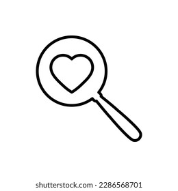 icono de búsqueda con icono de corazón  